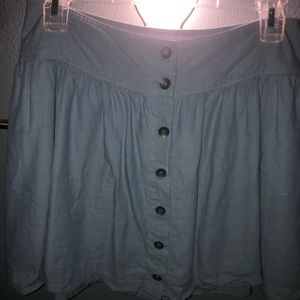 button down blue skirt